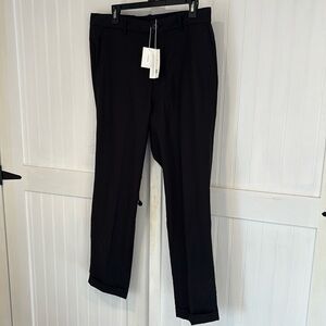 Vince black tencel/cotton blend, front pockets, cuffed dress pants size 33